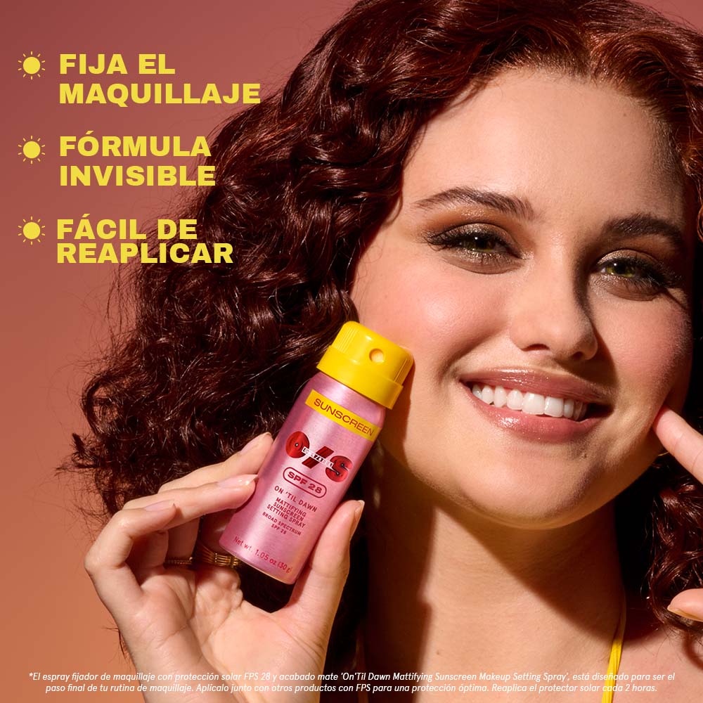 ON 'TIL DAWN MATTIFYING SUNSCREEN MAKEUP SETTING SPRAY SPF 28 (FIJADOR DE MAQUILLAJE CON PROTECCI&Oacute;N SOLAR)
